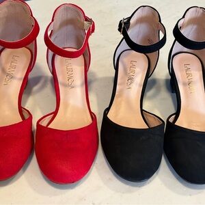 Girl’s Red & Black Closed Toe Heels